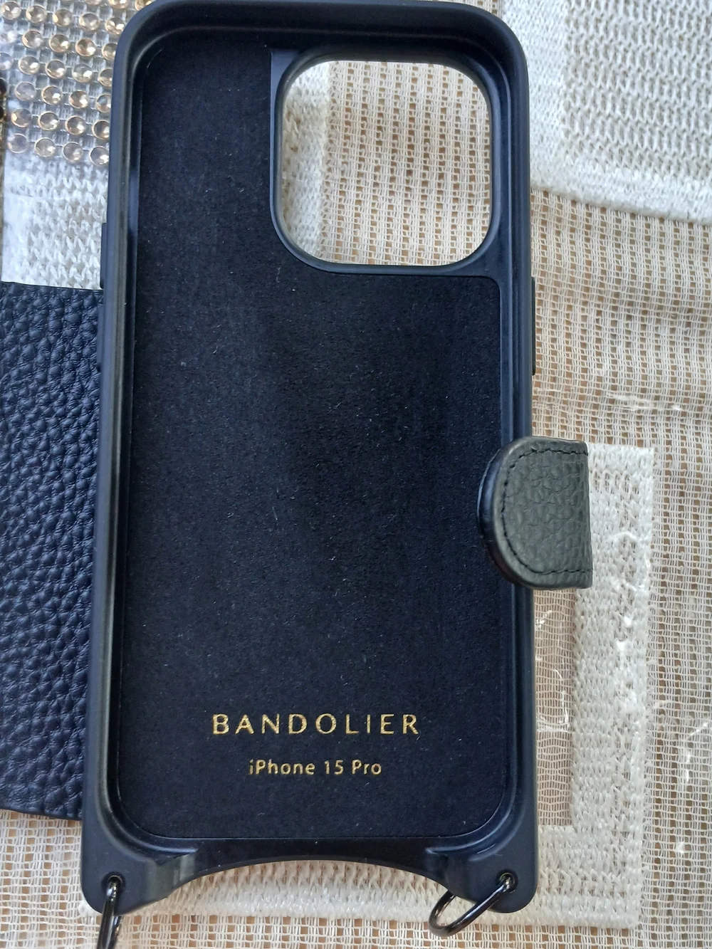 Bandolier Phone case  leather iphone 15pro with card holder without strap